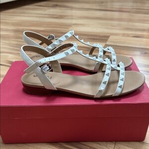 Vaneli Women's White Studded Sandals